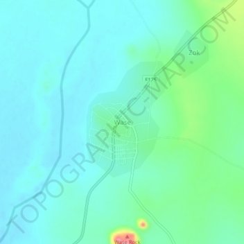 Carte topographique Wase, altitude, relief