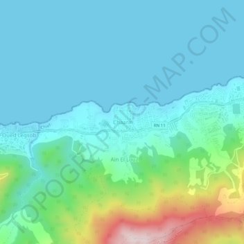 Carte topographique Chaarir, altitude, relief