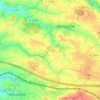 Carte topographique Tannen, altitude, relief