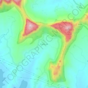 Carte topographique Hadsar, altitude, relief