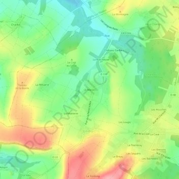Carte topographique Le Marais, altitude, relief