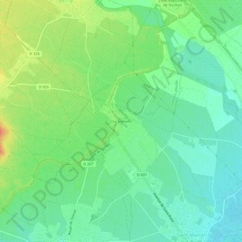 Carte topographique Le Somail, altitude, relief