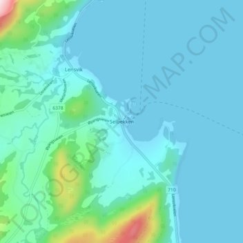 Carte topographique Selbekken, altitude, relief