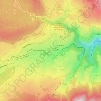 Carte topographique La Cabanasse, altitude, relief