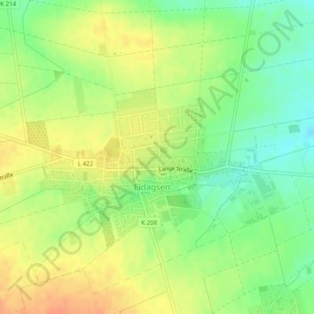 Carte topographique Senfmühle, altitude, relief