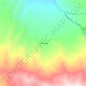 Carte topographique La Fortuna, altitude, relief