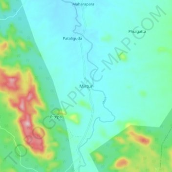 Carte topographique Mirtur, altitude, relief