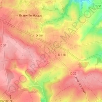 Carte topographique Hameau Lucas, altitude, relief