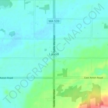 Carte topographique Laurel, altitude, relief