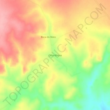 Carte topographique Olho d'Água, altitude, relief