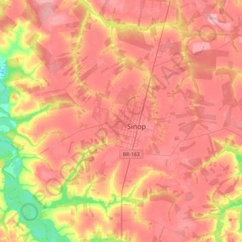 Carte topographique Sinop, altitude, relief