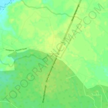 Carte topographique Hotapara, altitude, relief