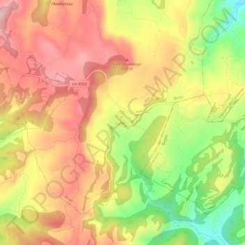 Carte topographique Su, altitude, relief