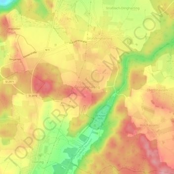 Carte topographique Kleindingharting, altitude, relief