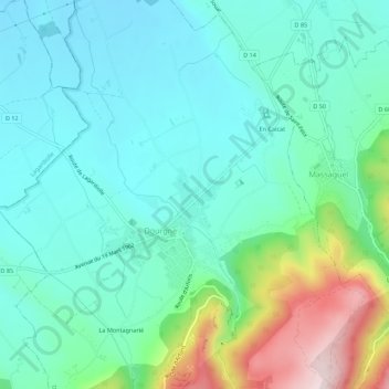 Carte topographique La Rivière Basse, altitude, relief