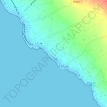 Carte topographique Capilungo, altitude, relief