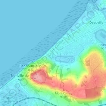 Carte topographique La Garenne, altitude, relief