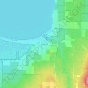 Carte topographique Cornucopia, altitude, relief