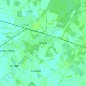 Carte topographique Howiek, altitude, relief