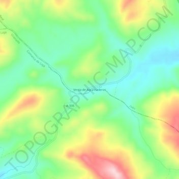 Carte topographique Venta de Agramaderos, altitude, relief