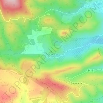 Carte topographique Cauquillou, altitude, relief