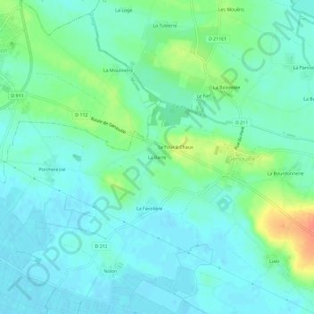 Carte topographique La Barre, altitude, relief