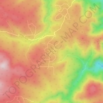 Carte topographique Bark Ranch, altitude, relief