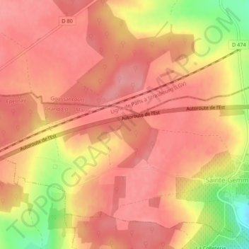 Carte topographique Les Bois de la Pointe, altitude, relief