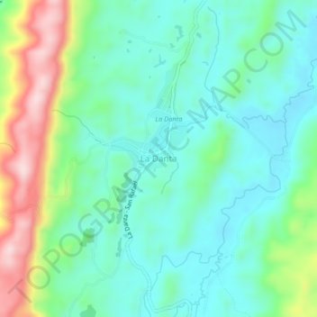 Carte topographique La Danta, altitude, relief