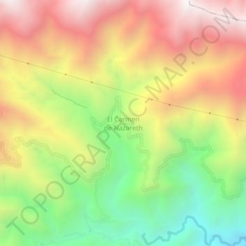 Carte topographique El Carmen de Nazareth, altitude, relief