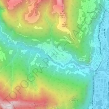 Carte topographique Igne, altitude, relief