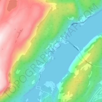 Carte topographique Kåfjord, altitude, relief