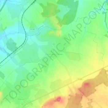 Carte topographique Ravennefontaines, altitude, relief