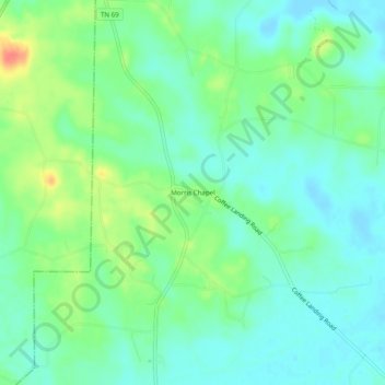 Carte topographique Morris Chapel, altitude, relief