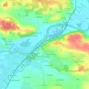Carte topographique Beslé, altitude, relief