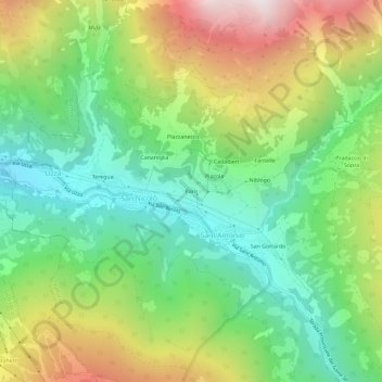 Carte topographique Paris, altitude, relief