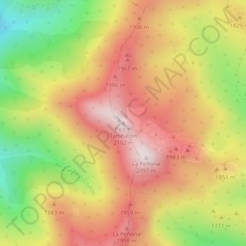 Carte topographique Pico el Tambarón, altitude, relief