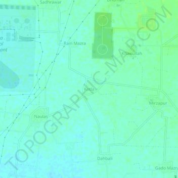 Carte topographique Kotla, altitude, relief