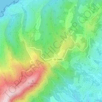 Carte topographique Guadalupe, altitude, relief