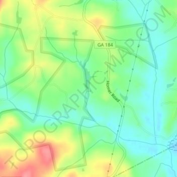 Carte topographique Anderson Pond Dam, altitude, relief
