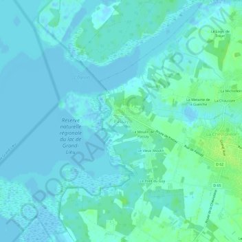 Carte topographique Passay, altitude, relief