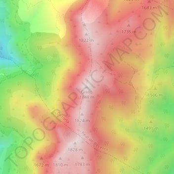 Carte topographique Gilillo, altitude, relief