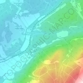 Carte topographique Leanachan Forest, altitude, relief