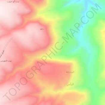 Carte topographique Bani Malik, altitude, relief