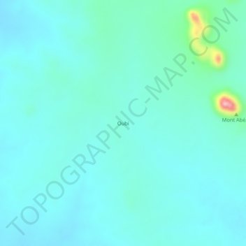 Carte topographique Oubi, altitude, relief