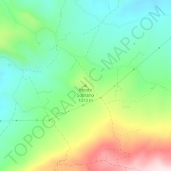 Carte topographique Monte Soprano, altitude, relief