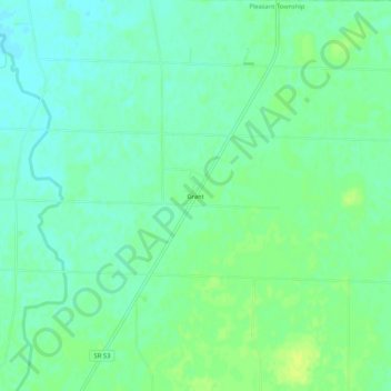 Carte topographique Grant, altitude, relief