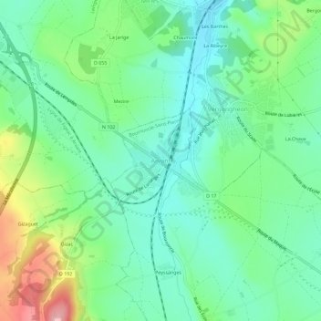 Carte topographique Arvant, altitude, relief