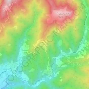 Carte topographique Coiromonte, altitude, relief