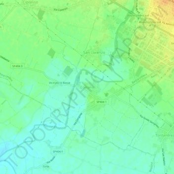 Carte topographique Costano, altitude, relief